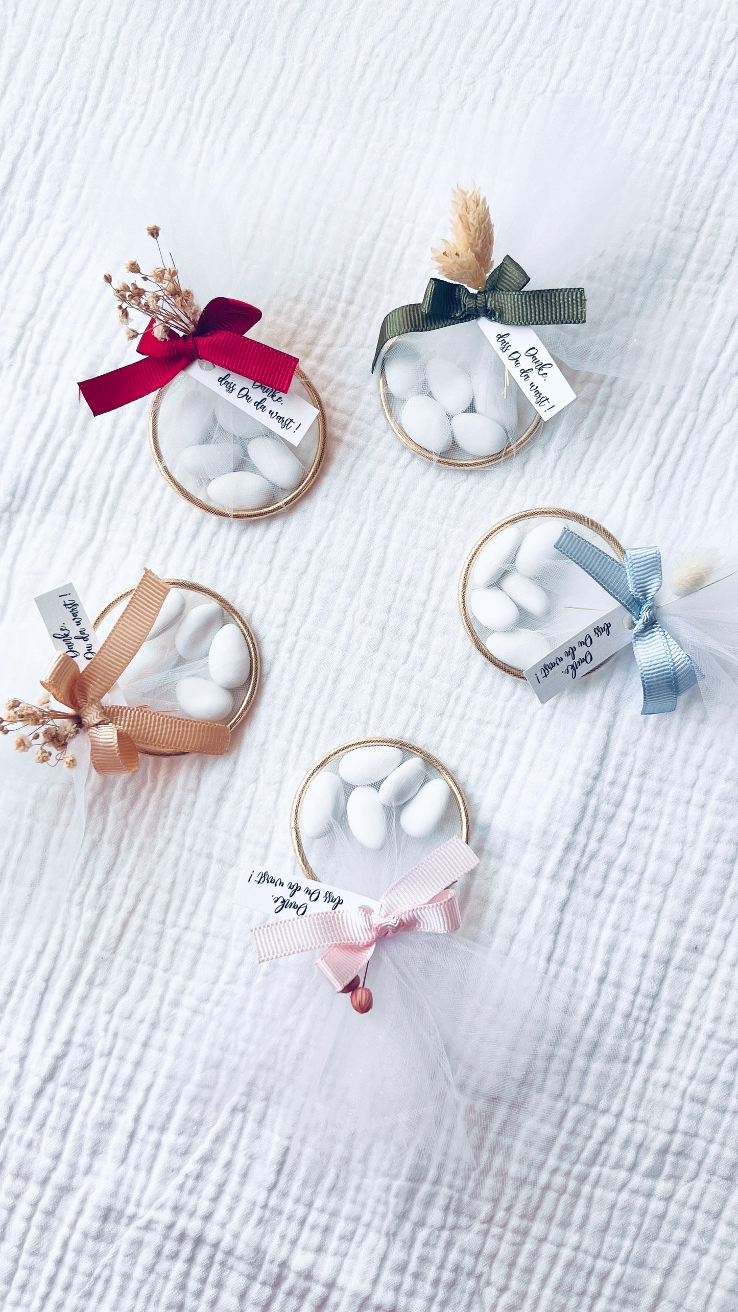 Hochzeitsmandeln im Ring personalisiert