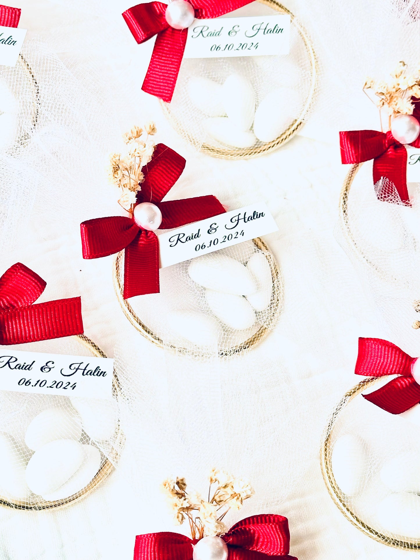 Hochzeitsmandeln im Ring personalisiert