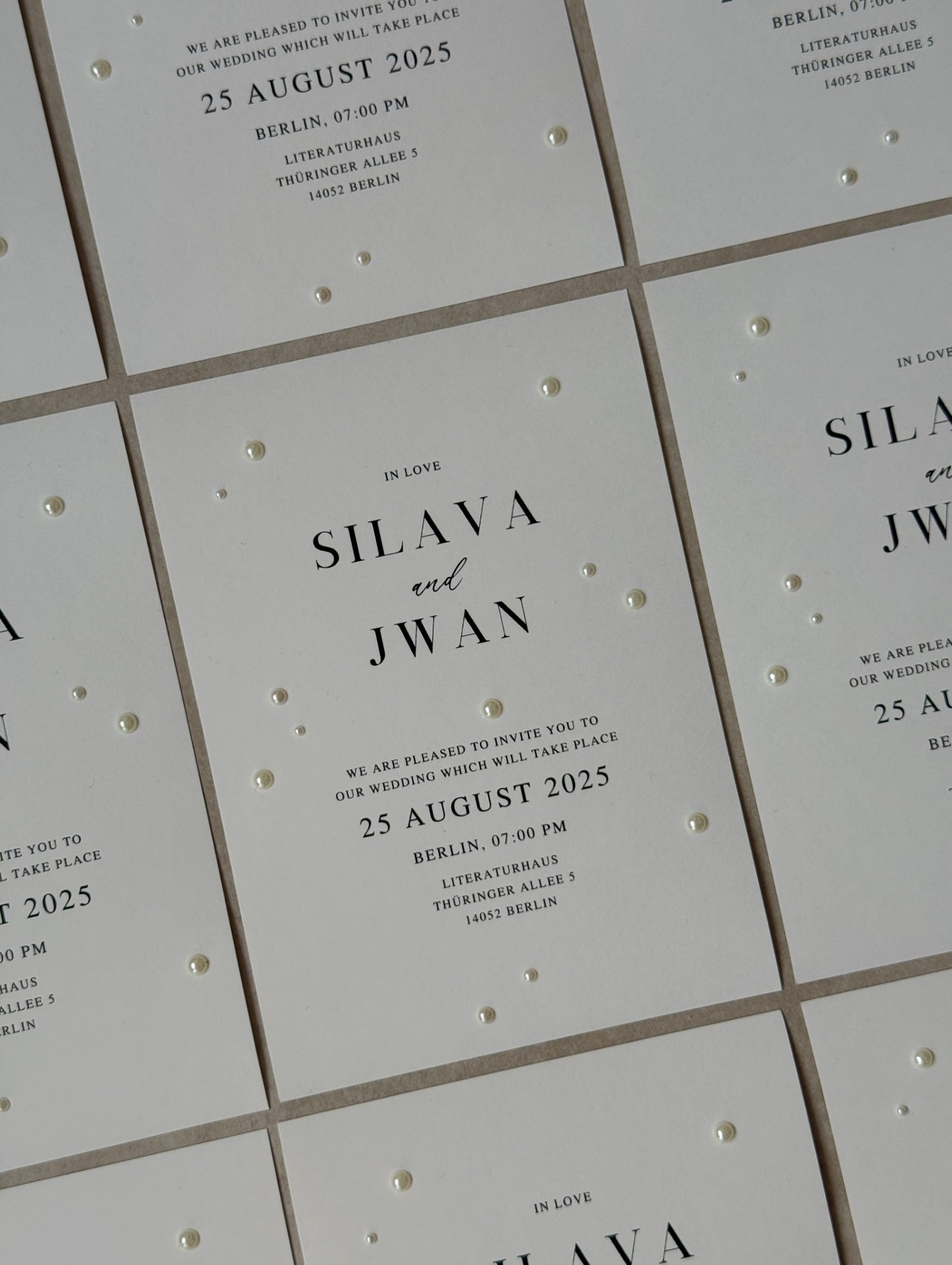 Edle Einladungskarten Hochzeit mit transparentem Umschlag mit Perlen und Siegel, Verlobung, Wedding Invitation, Mr & Mrs, Pearls, Wax Seals