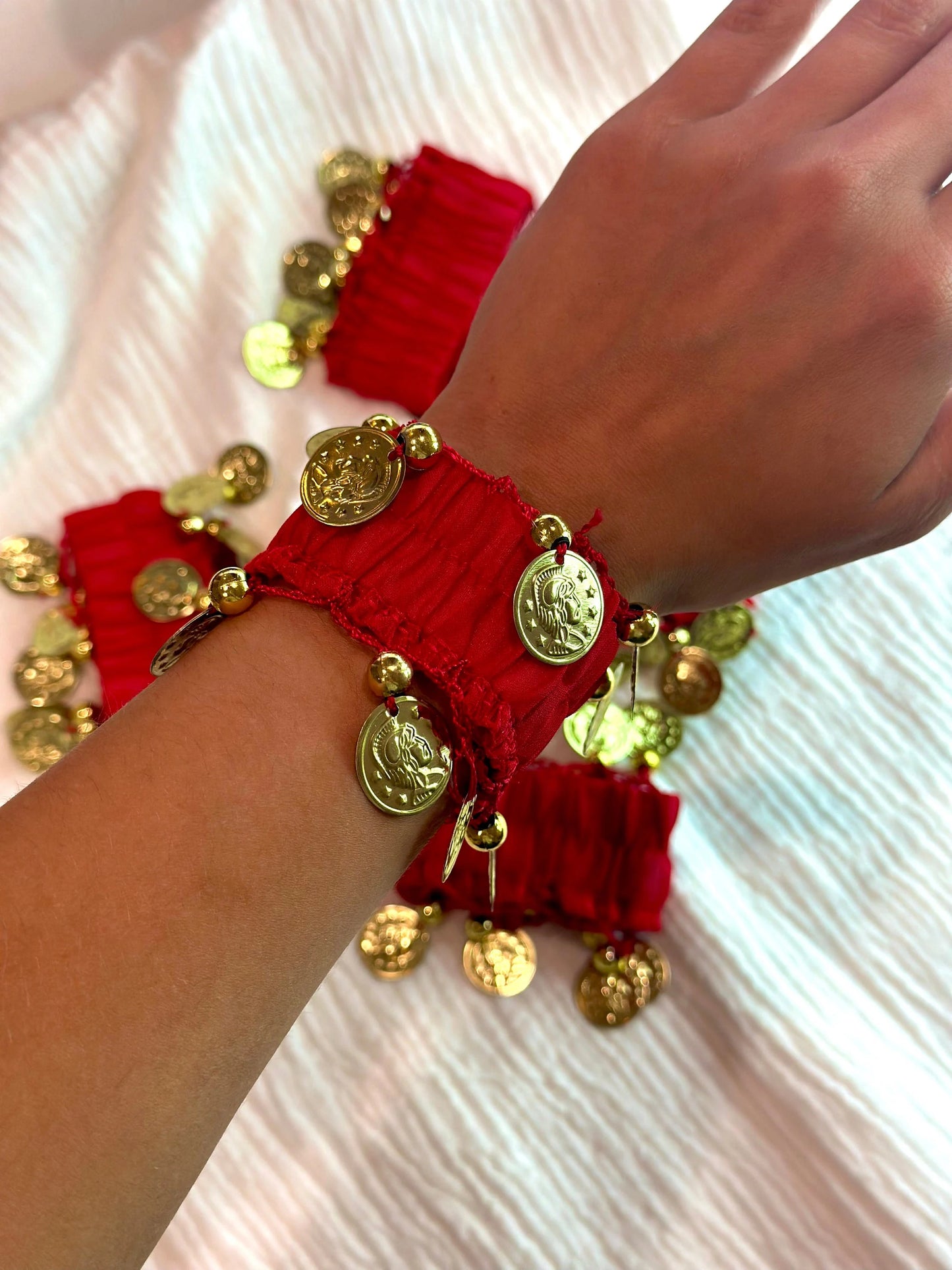 Armband - Rasseln, Tanzband, Henna Abend, Kina gecesi, Rot, Nedime, Brautjungfer