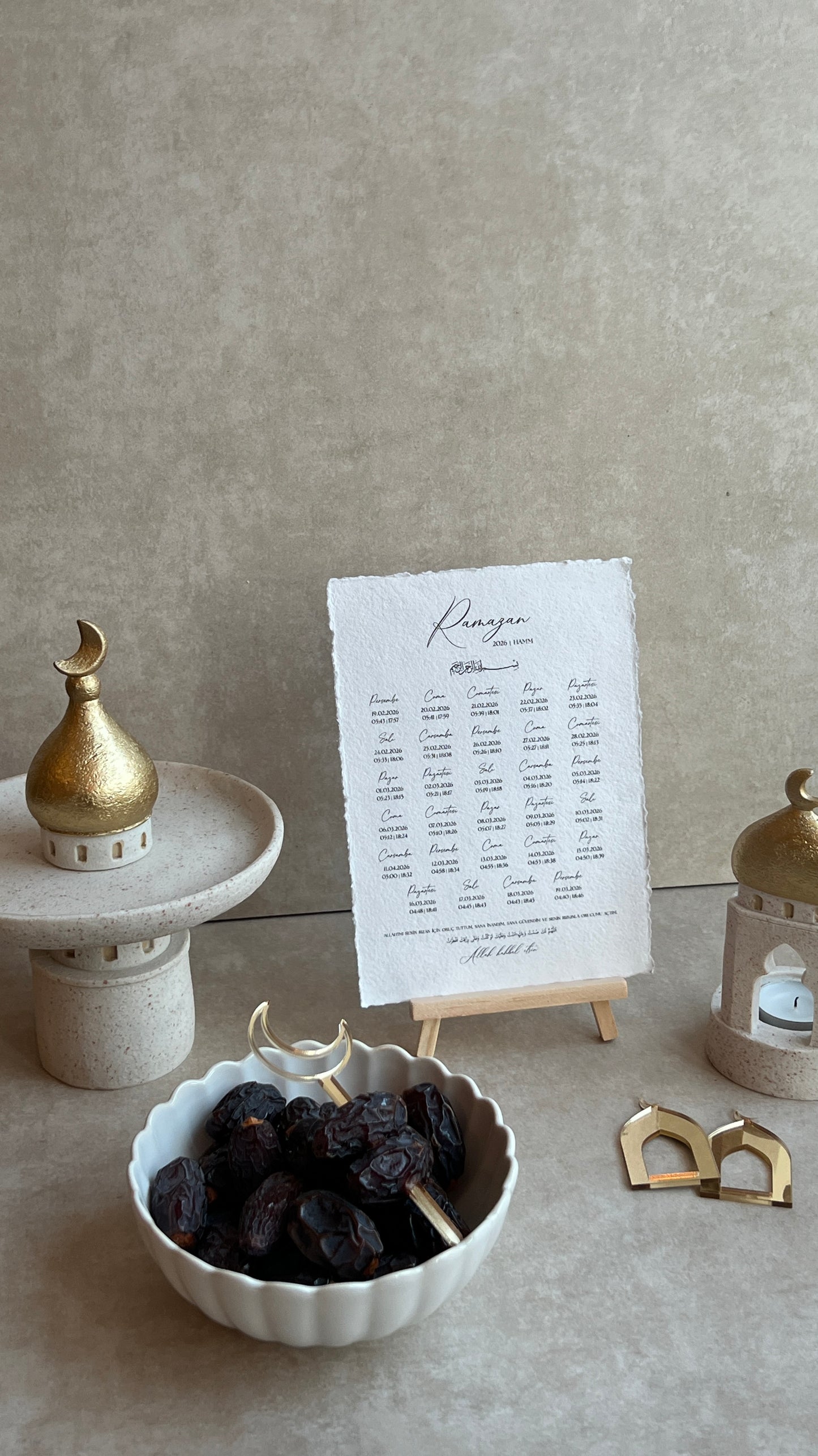 Fastenkalender / Ramadan Takvim aus Büttenpapier