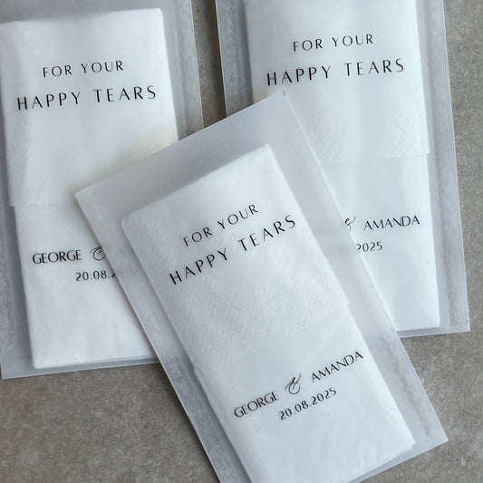 Personalisierte Taschentücher, Für die Freudentränen, For your happy tears, Hochzeit, Standesamt, Trauung, Taufe, Henna, Kına, Geburtstag