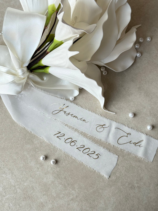 Personalisiertes Blumenband aus Chiffon