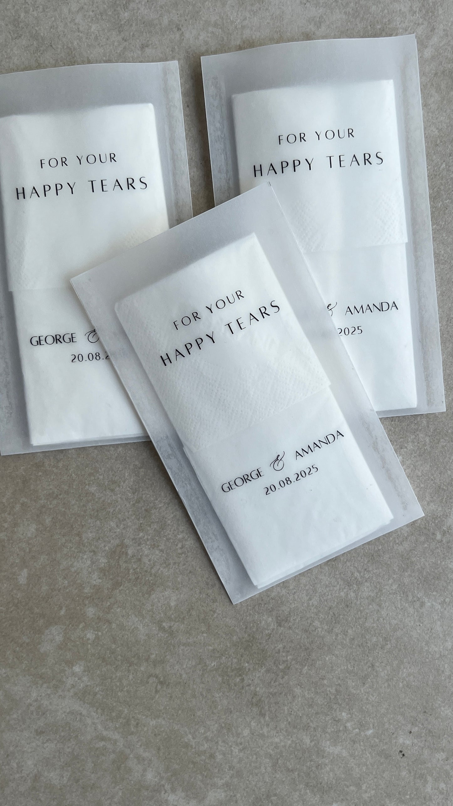 Personalisierte Taschentücher, Für die Freudentränen, For your happy tears, Hochzeit, Standesamt, Trauung, Taufe, Henna, Kına, Geburtstag